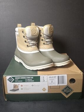 The Original Muck Boot Women’s Lace Up Duck Boots - Taupe/Walnut